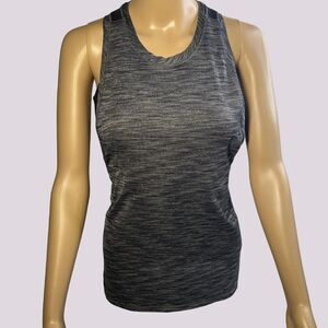 Lululemon Work the Circuit Tank Heather Black Gray Racerback Built Size 6